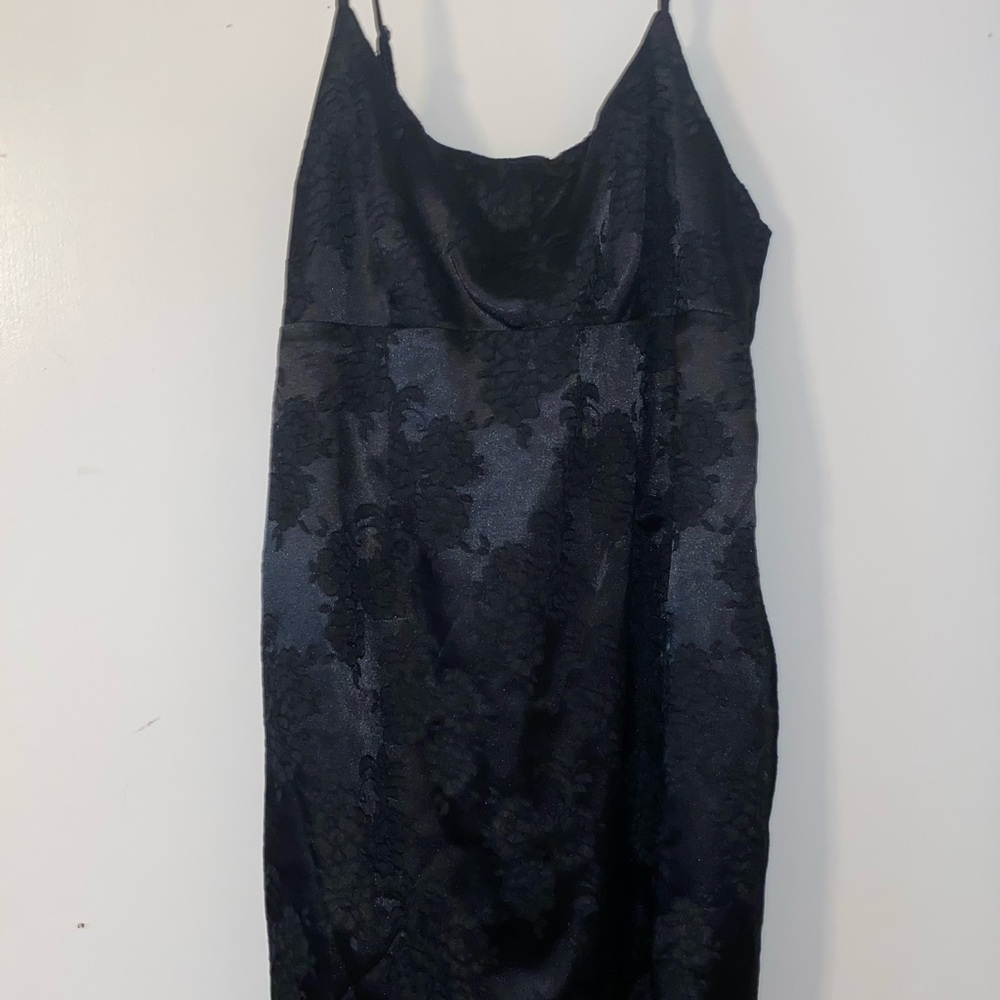mini embroidered black dress